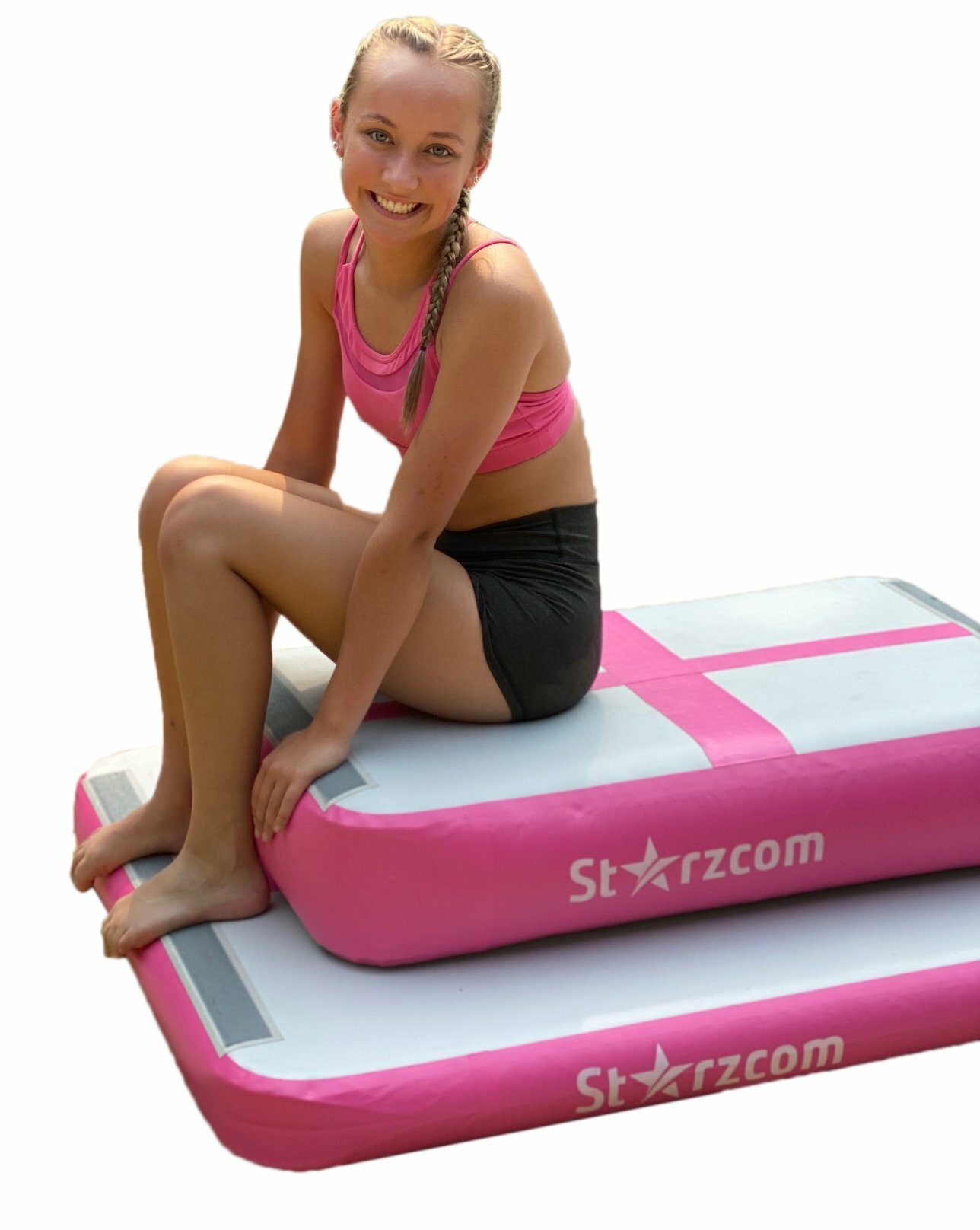 Inflatable Gymnastics Mat Roll for Kids and Adults Starzcom Air Track Mat Inflatable Gymnastics Tumble Track Professional Non-Slip Air Mat with Pump 